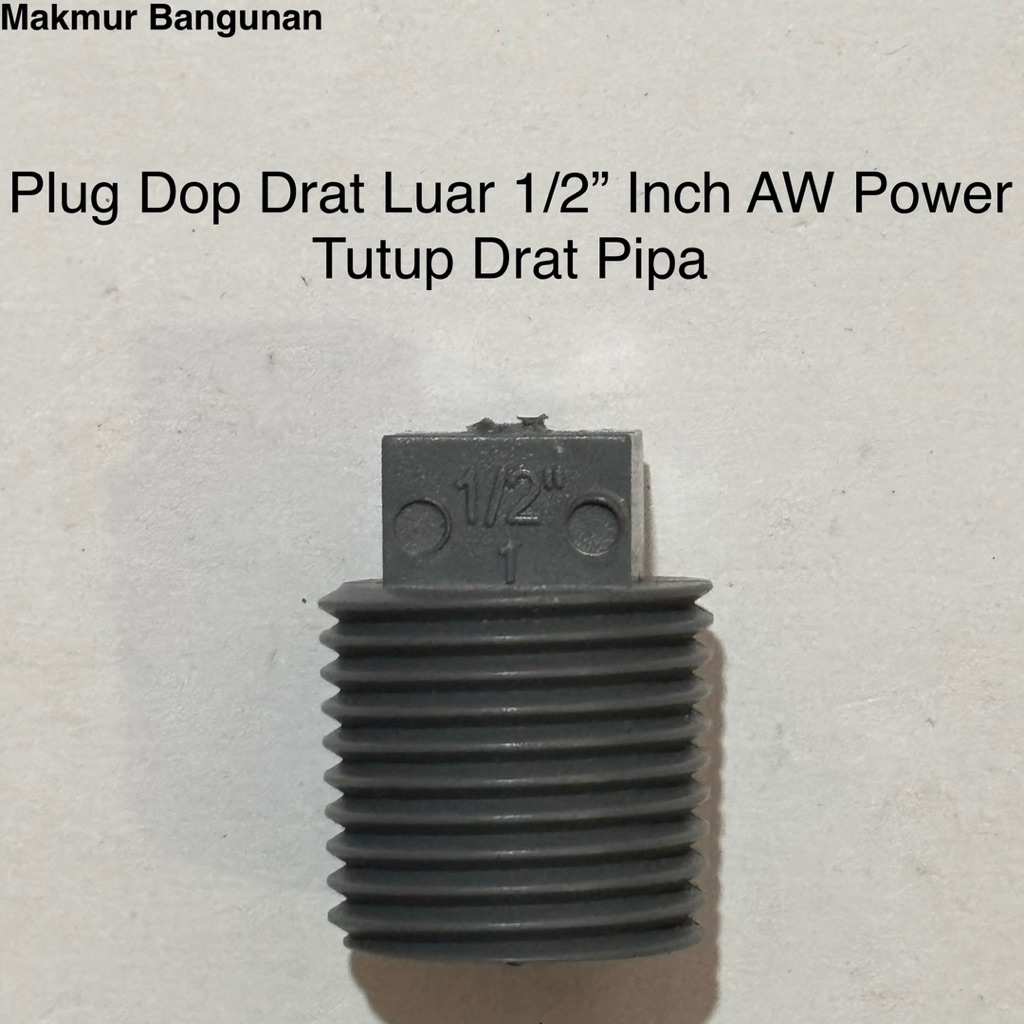 Jual Plug Dop Drat Luar 1/2” Inch AW Power DL | Flug Penutup Pipa 1/2 ...