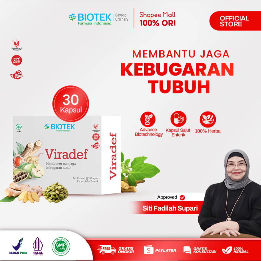 Jual Biotek Farmasi Indonesia - Viradef 30 kapsul - Membantu mengatasi ...