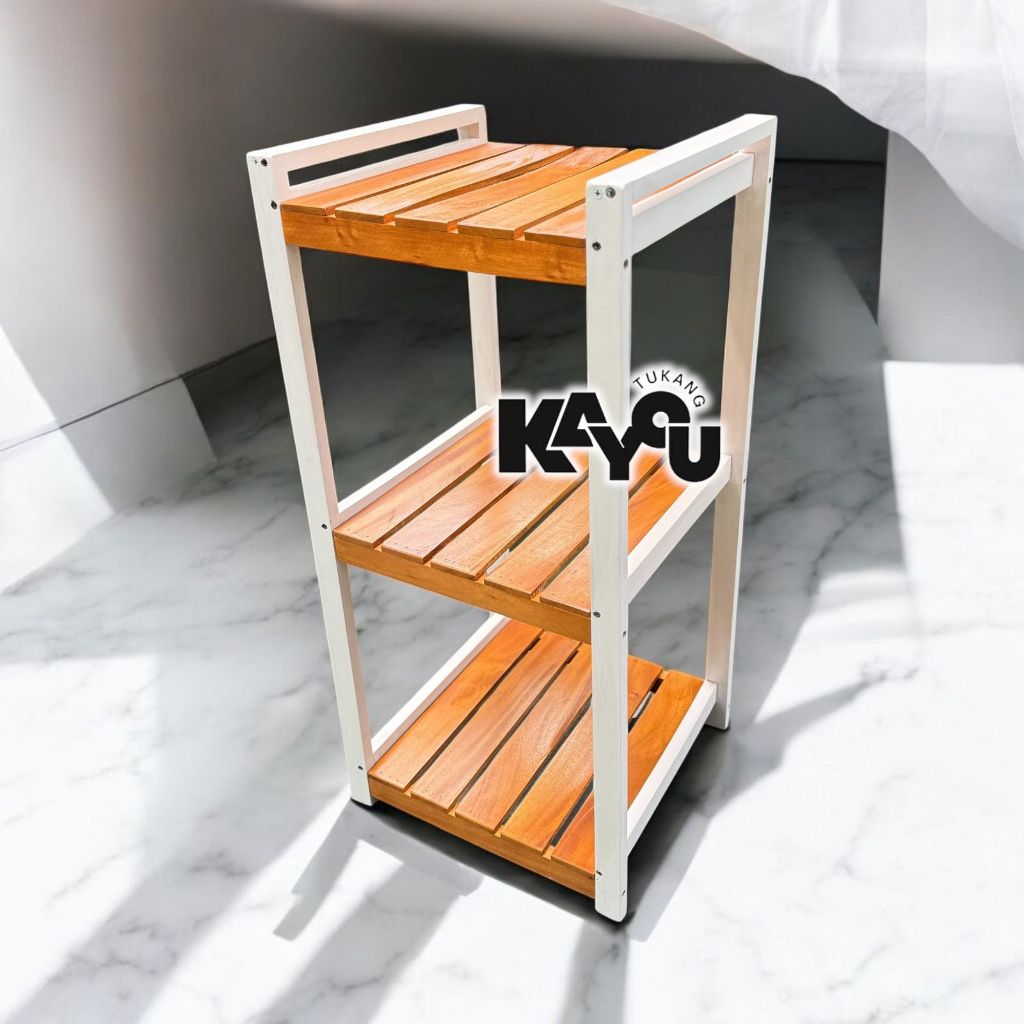 Jual Rak Kayu Serbaguna/Rak 3 Susun Tempat Penyimpanan/Rak Dapur ...