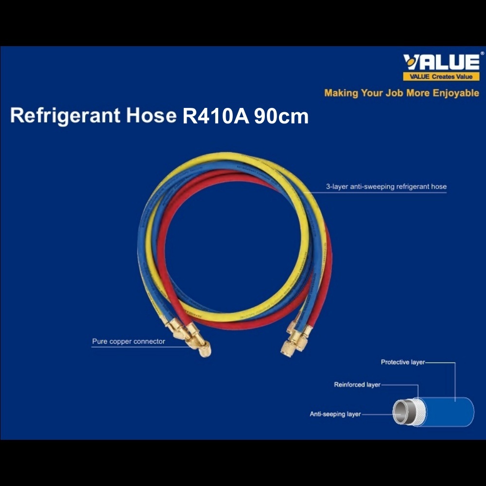 Jual Charging Hose VALUE R410A 90cm VRP-U-R/Y/B - 1 SET / Selang ...