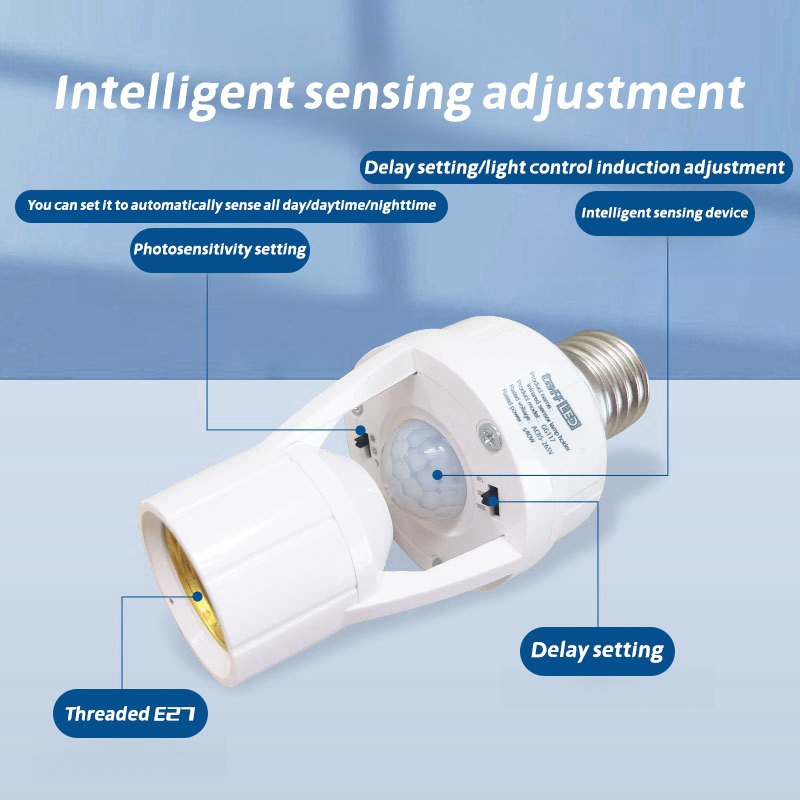 Jual Fitting Lampu Bohlam Sensor PIR Adjustable Timer 40W E27 dengan ...
