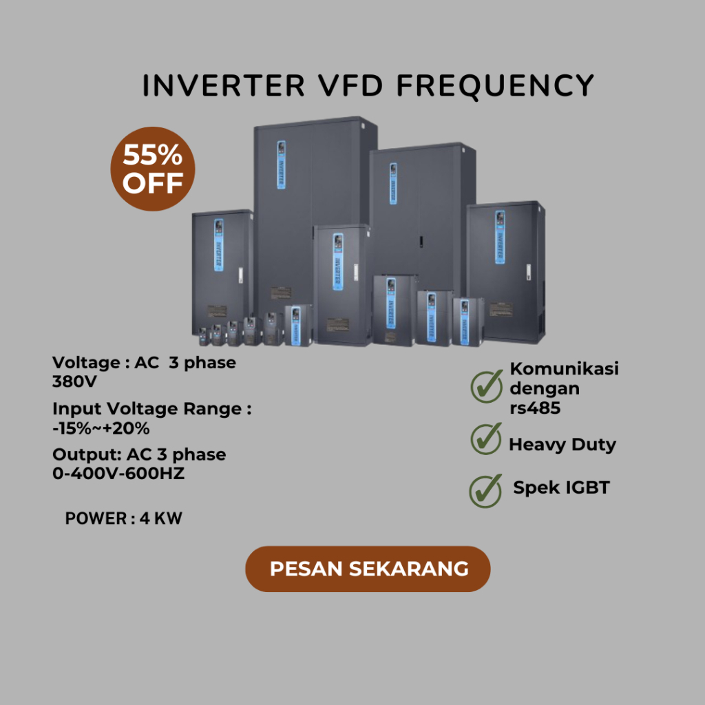 Jual ZSK Inverter VFD Heavy Duty 4 KW Input 3 phase Output 3 phase 380V ...