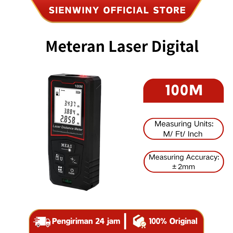 Jual Meteran Laser Digital 100M Laser Pengukur Jarak 100 meter ...