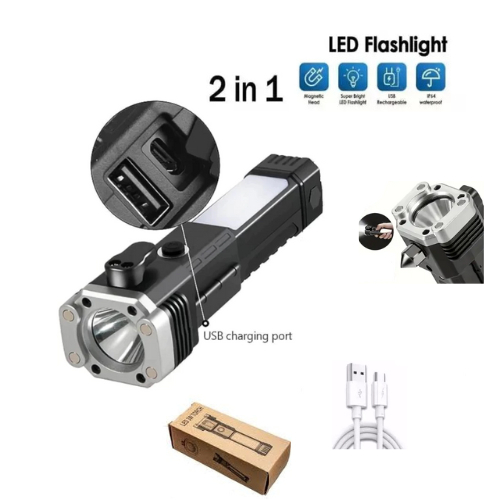 Jual Senter LED 3W Torch || USB Charging || Emergency Light || Outdoor ...