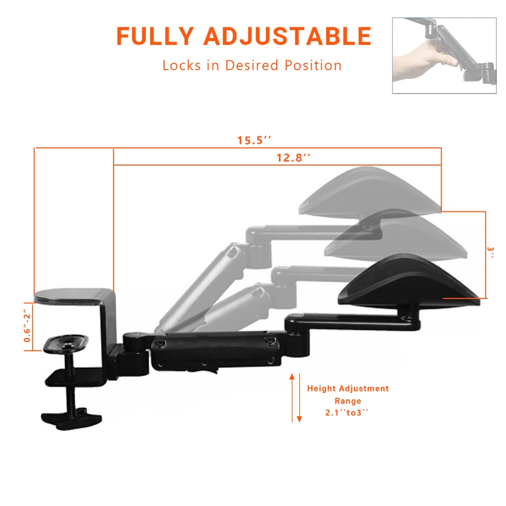 Jual BilBil Adjustable Computer Arm Rest For Desk Arm Support Wrist ...