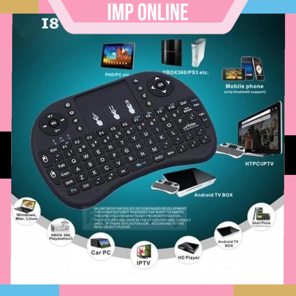 Jual IMP- Mini Keyboard Wireless i8 tok Mouse touchpad smart TV CCTV ...