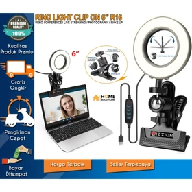 Dimmable Ring Light Clip On Lampu Selfie Ring 6 Inch R16