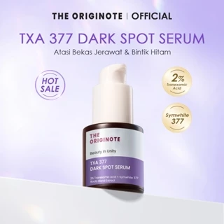 The Originote TXA 377 Dark Spot Serum - Serum Mencerahkan Penghilang Noda Hitam Perbaikan Bekas Jerawat Dark Spot Serum Pemutih Wajah Serum Menyamarkan Noda Hitam dengan 2% Tranexamic Acid Symwhite 377