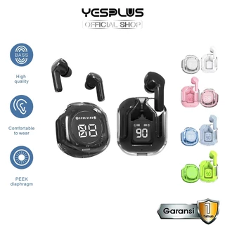 Headset Bluetooth YESPLUS TWS AIR31/AIR39 Wirelles LED Display Tranparan Hifi Sound