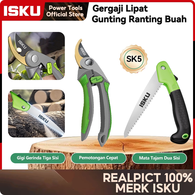 Jual ISKU Gunting Dahan Dan Ranting 8 Inch/Gergaji Lipat Stainless ...