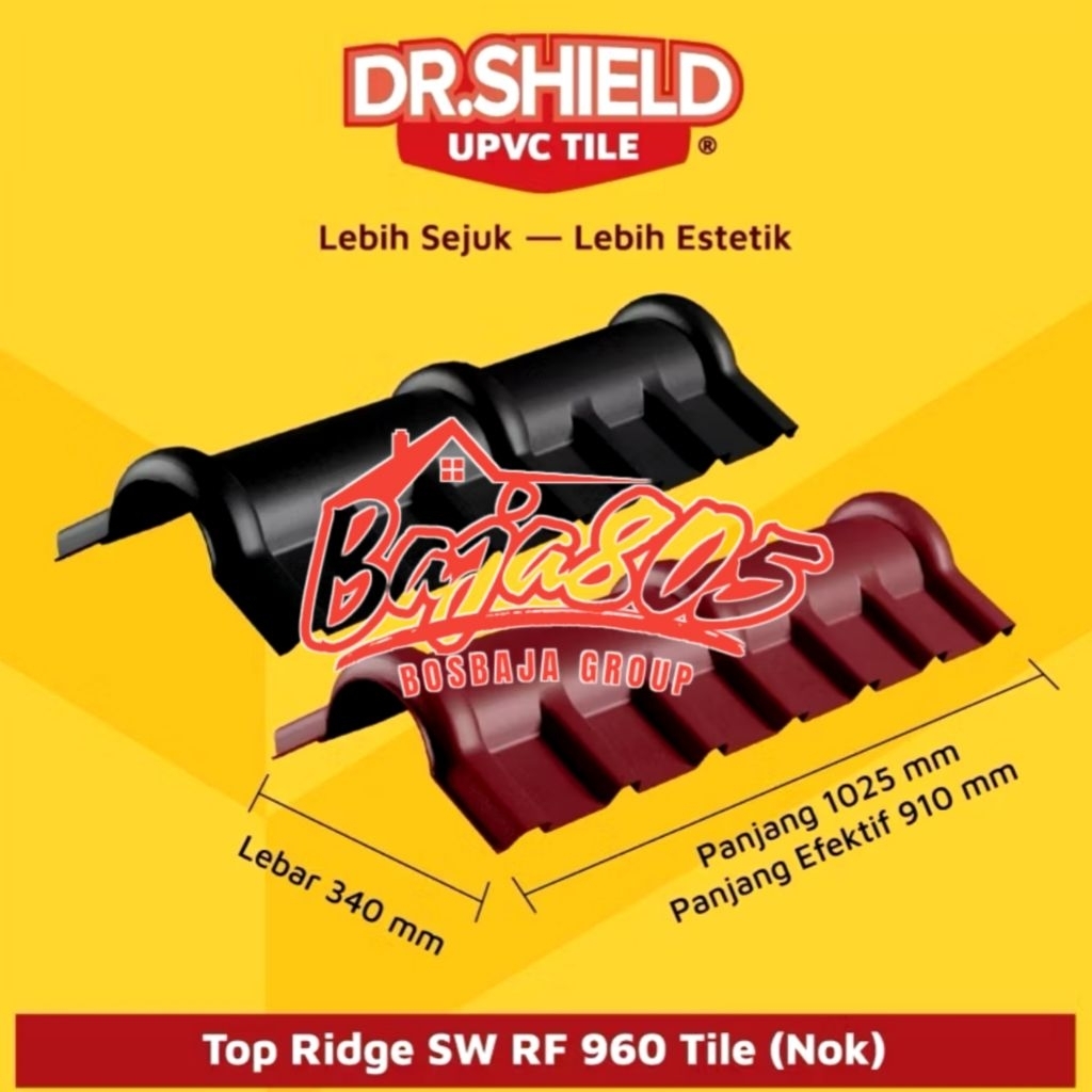 Jual NOK TOP RIDGE GENTENG UPVC DR.SHIELD TILE | Shopee Indonesia