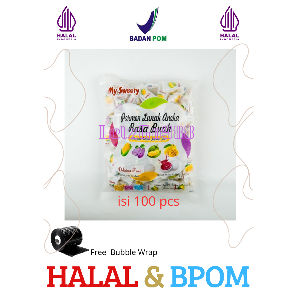 Jual My Sweety Permen Aneka Rasa Buah Kemasan 360gr | Permen Lunak Rasa ...