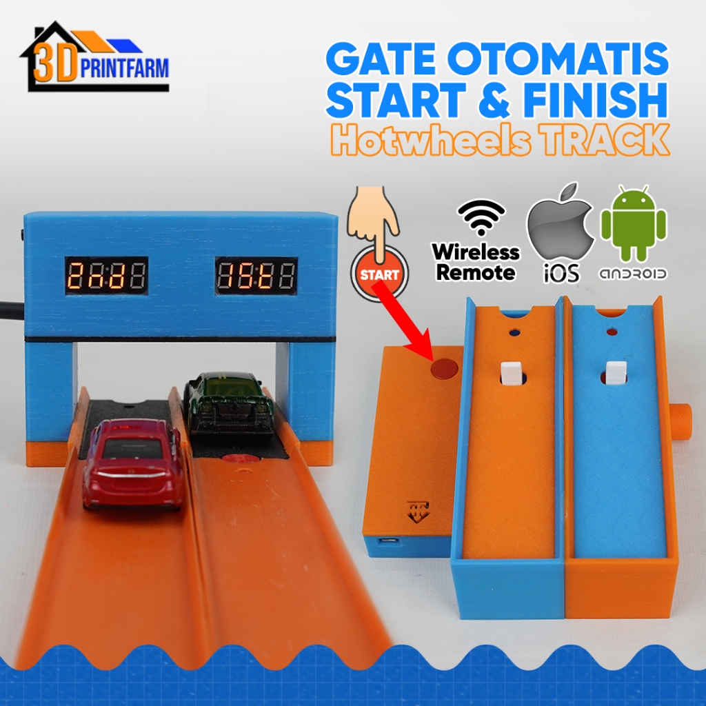 Jual Otomatis Start Finish Gate Hotwheels Track Pintu Setar Finis 3D ...