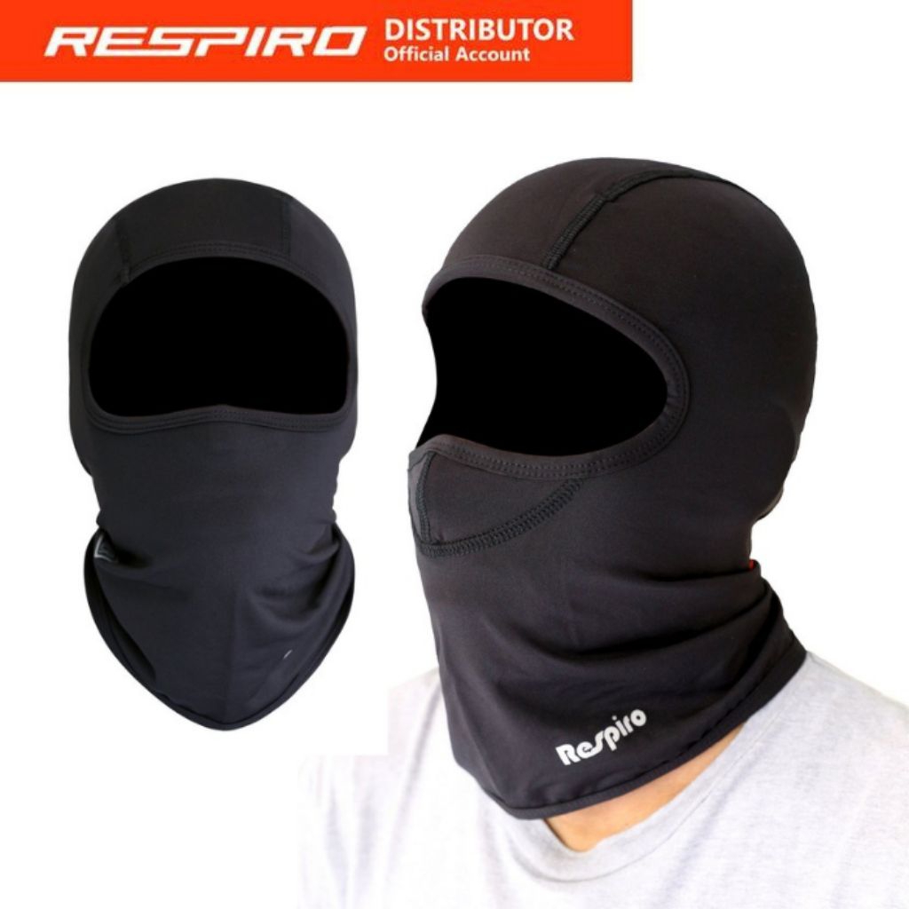 Jual Masker Motor BALACLAVA RESPIRO Black Mask Full Face Anti Rambut ...