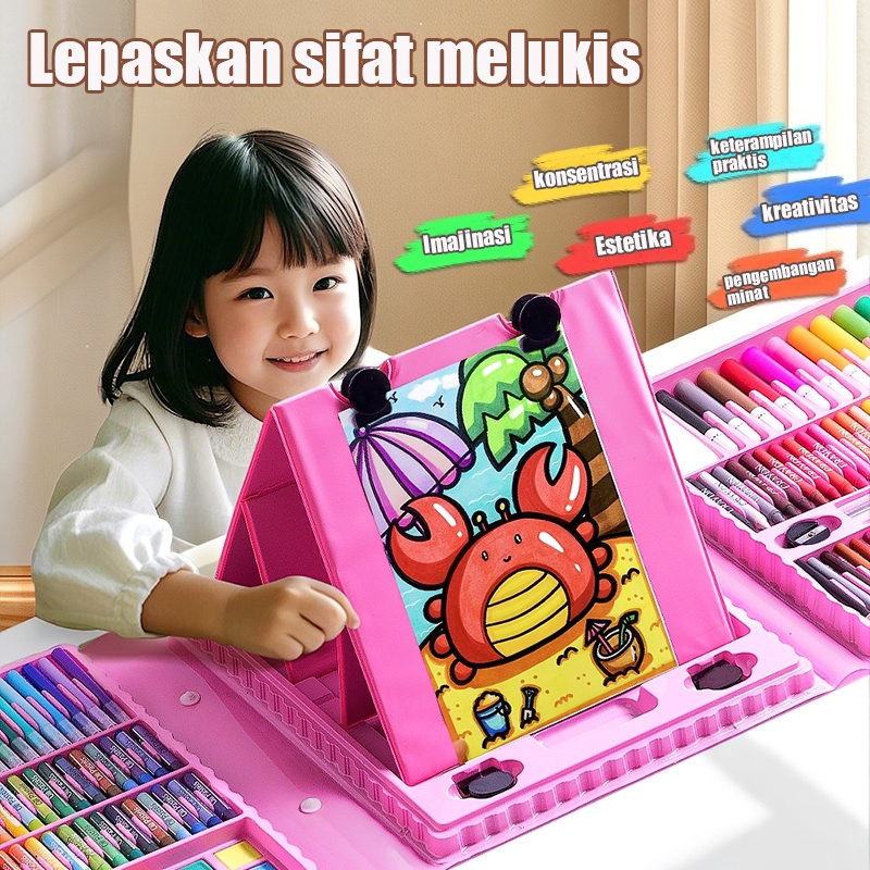 Jual Paket Alat Gambar Anak Set Lengkap Alat Seni (Pensil Warna, Crayon ...