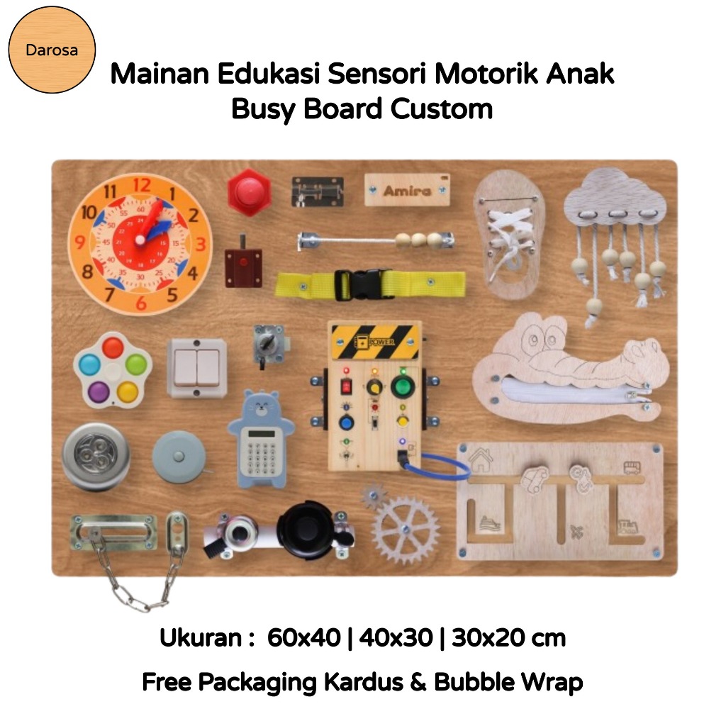 Jual Darosa - Busy Board Custom Pre-Build - Mainan Edukasi Sensori ...