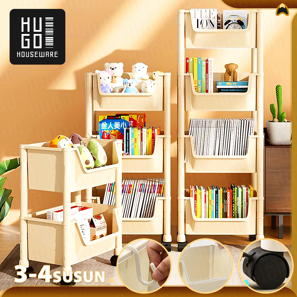 Jual Hugo Houseware Rak Dapur Dorong Rak Buku Plastik Serbaguna Rak ...