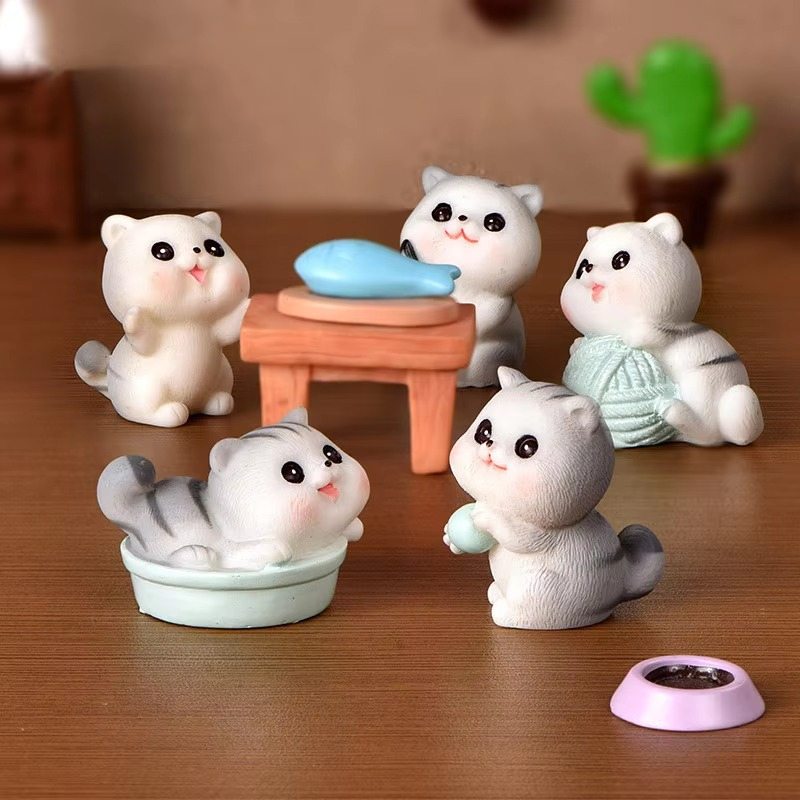 Jual Miniatur Figur Resin Kucing Imut dalam Kardus Lucu 2–3cm Super ...
