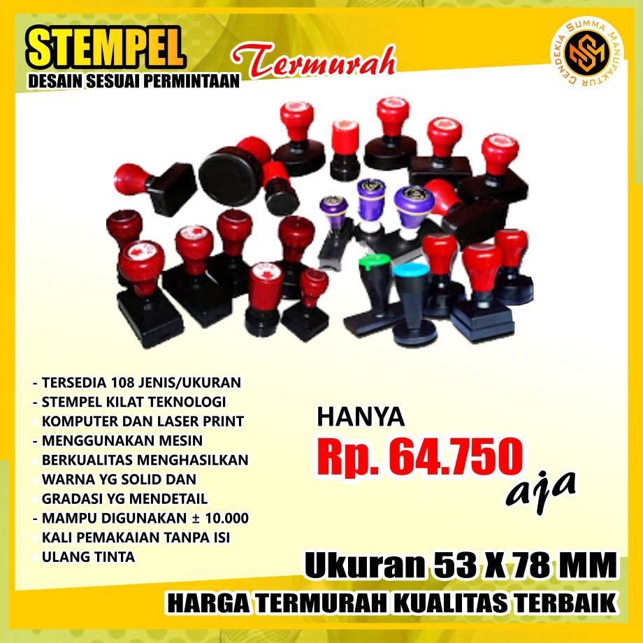 Jual Stempel Flash Cap Segel Tanda Otomatis Pengesahan Komputer Persegi ...