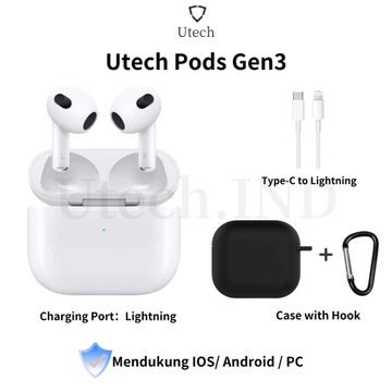 Utech Pods Gen4 TWS Bluetooth 5.3 Earphone Bluetooth With Microphone HiFi Stereo Bass Earbuds
