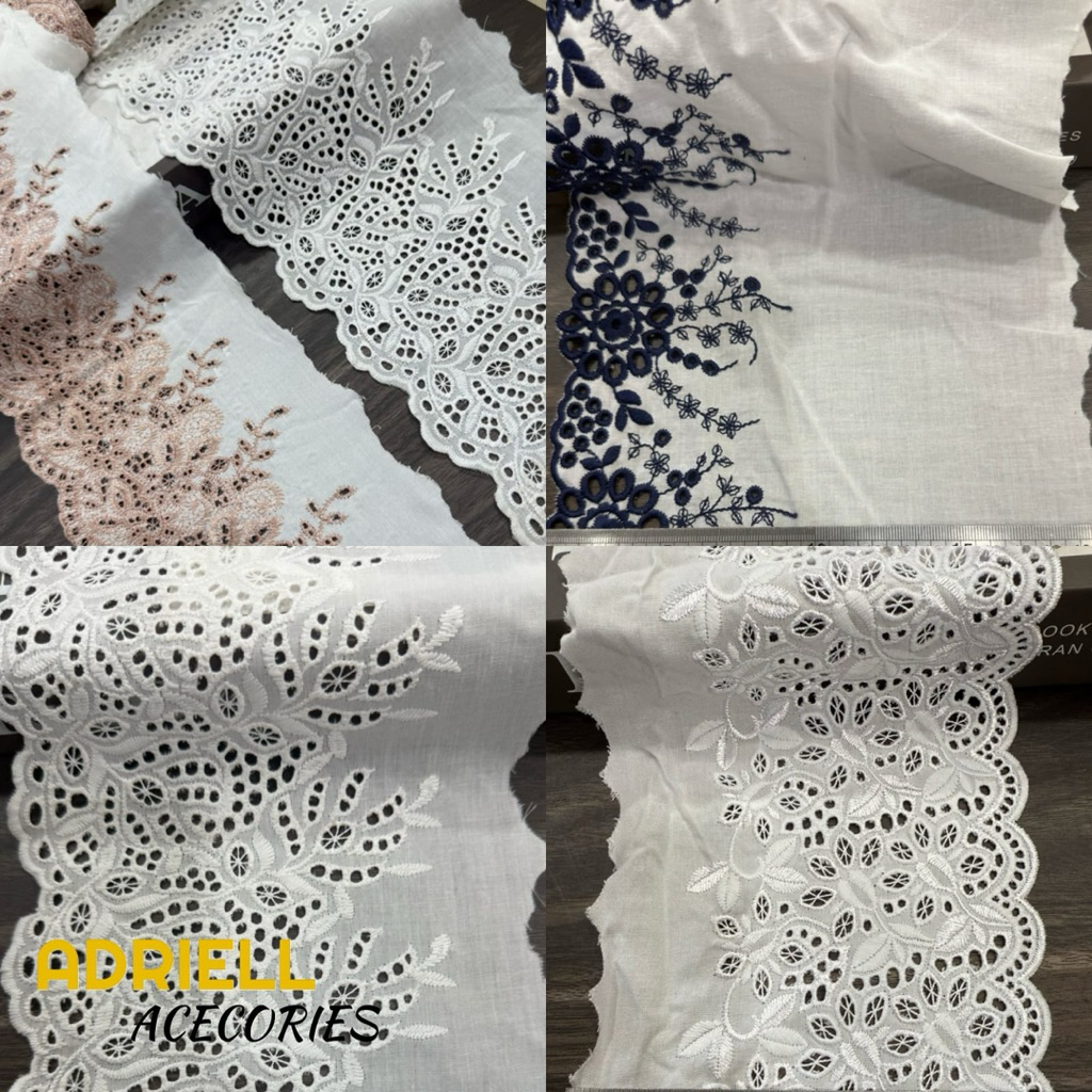 Jual Renda Katun Lebar varian warna cantik Harga Permeter | Shopee ...