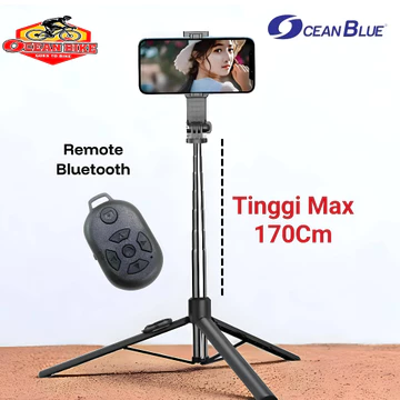 OCEANBLUE Tripod Konten Kreator Tongsis Handphone Remote Selfie Stick OB168 170 Cm Holder Stand
