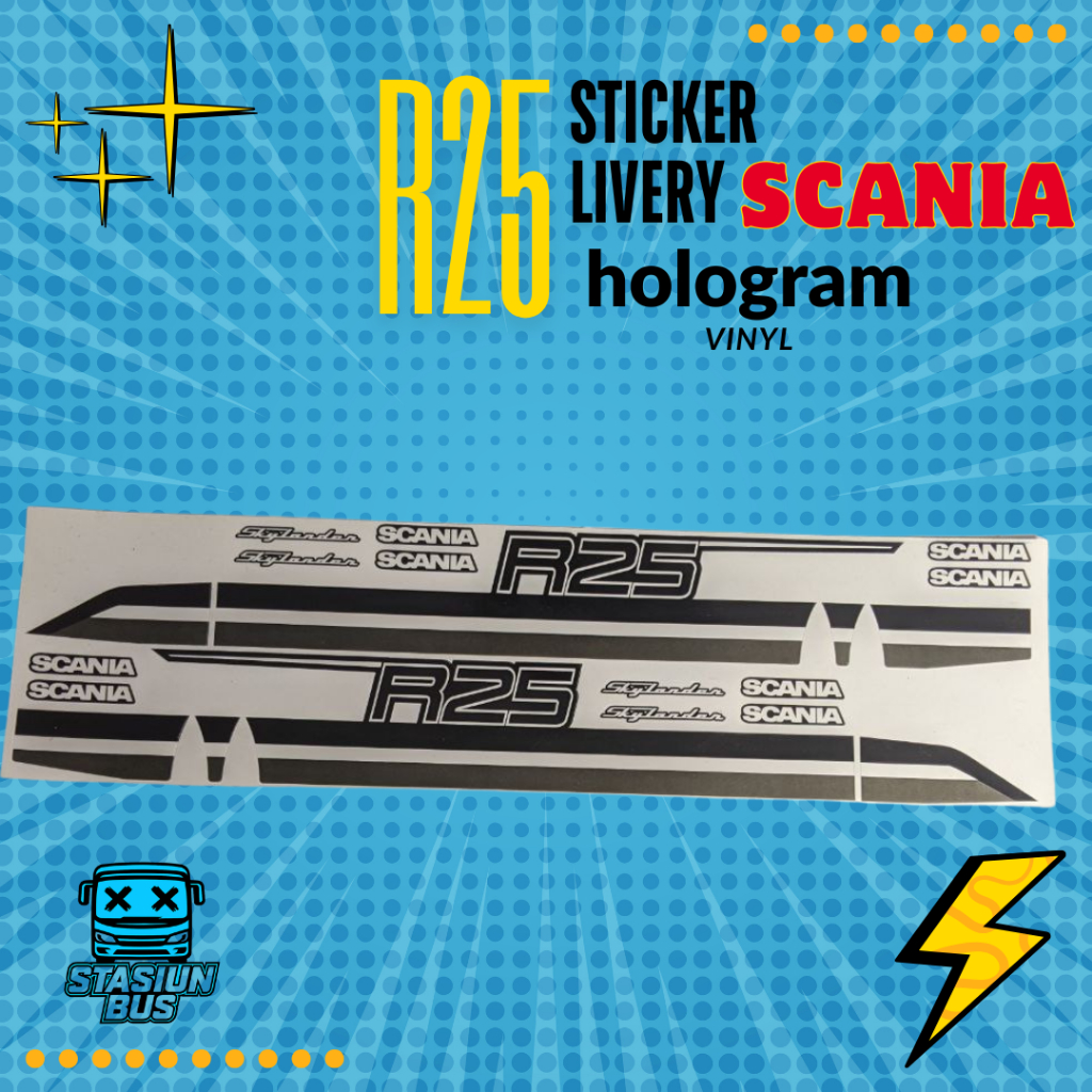 Jual stiker livery mainan miniatur Bus RKC R25 SCANIA stiker body ...