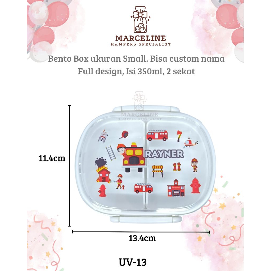 Jual Bento Box Custom Small Full Design Premium. ukuran 11.4x13.4cm ...