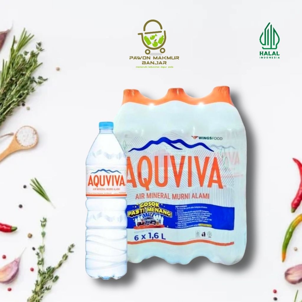 Jual AIR MINERAL AQUVIVA KEMASAN BOTOL 1600 ML ISI 6 BOTOL | Shopee ...