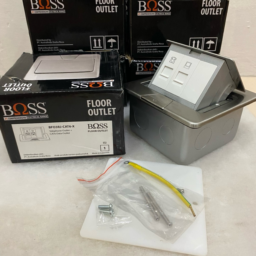 Jual BOSS STOP KONTAK LANTAI MEREK BOSS OUTLET DATA CAT 6 + TELEPON ...