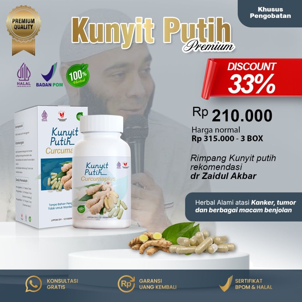 Paling Dicari !!! Obat Kanker Tumor Benjolan Kunyit Putih Curcumaplus Kunyit Putih Kunir Putih Obat Herbal Berbagai Macam Penyakit Tumor Kanker Kitsa Miom Keputihan Kolesterol Asam Urat Diabetes Hipertensi Aman Alami Tanpa Efek Samping BPOM HALAL