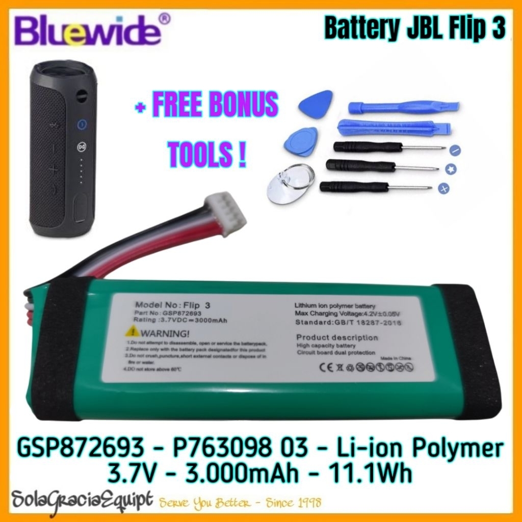 Batre Baterai Battery Original Replacement Bluetooth Speaker JBL Flip  GSP872693, P763098 03
