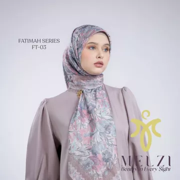 Melziscarf (FATIMAH SERIES) Premium Scraf Motif Voal Square Hijab Segi Empat Motif By MELZI