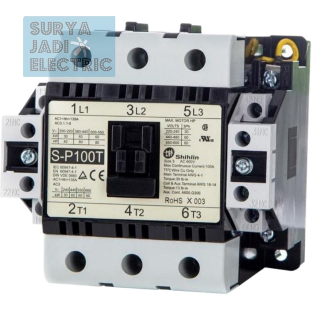 Jual Contactor Shihlin S-P100T SP-100T SP100T 105A 220V | Kontaktor ...