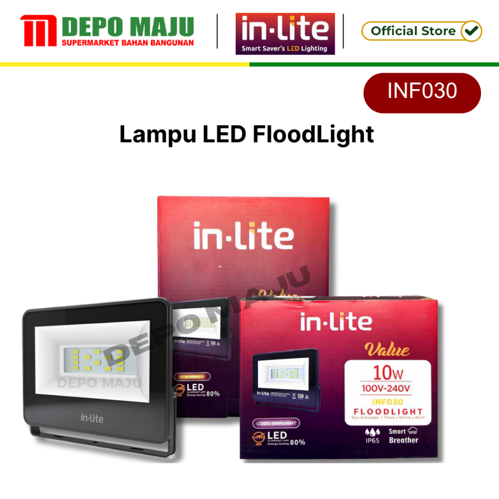 Jual LAMPU LED FLOODLIGHT 10W,20W,30W,50W | INLITE INF030 | Shopee ...