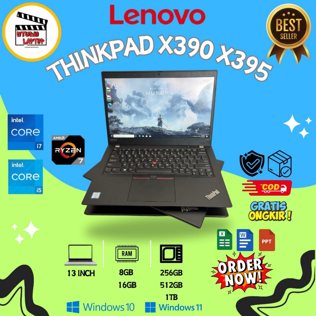Jual Laptop 13 Inch Lenovo Thinkpad Intel I7 I5 X390 / X395 Ryzen 32GB ...