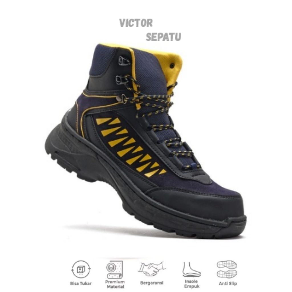 Jual Victor Marcus Navy Sepatu Boots Pria Safety Hiking Touring ...
