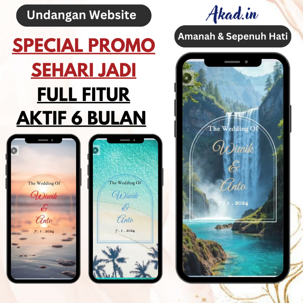 Undangan Digital Website Pernikahan Premium | Undangan Online Web Aesthetic Tema Exclusive