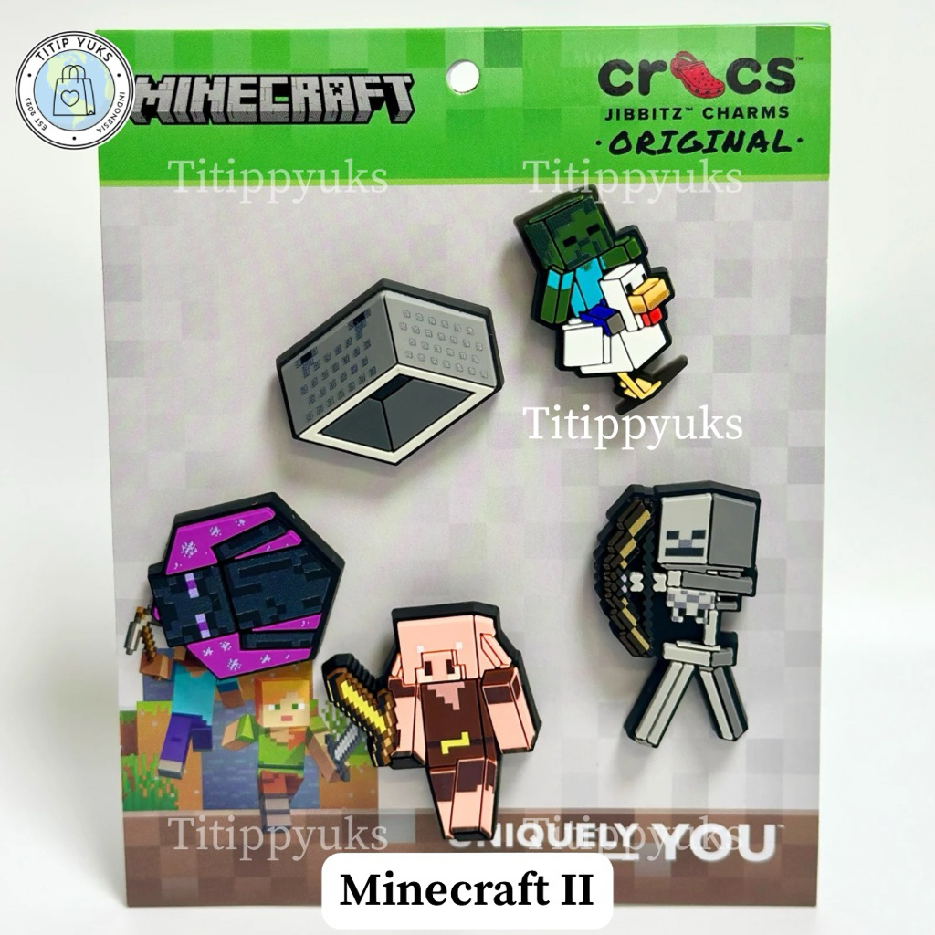 Jual Crocs Jibbitz Original Minecraft II set isi 5 pcs | Shopee Indonesia