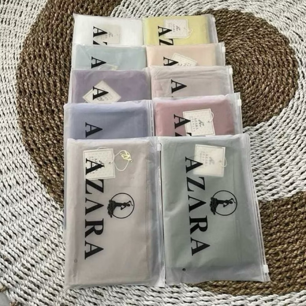 Hijab Segi Empat Paris Premium Metal Logo Ori Azara | hijab segi empat paris azara premium logo az