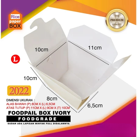 Jual Rice Box Paper Lunch Foodpail Bahan Ivory Eco Dus Kemasan Ukuran ...