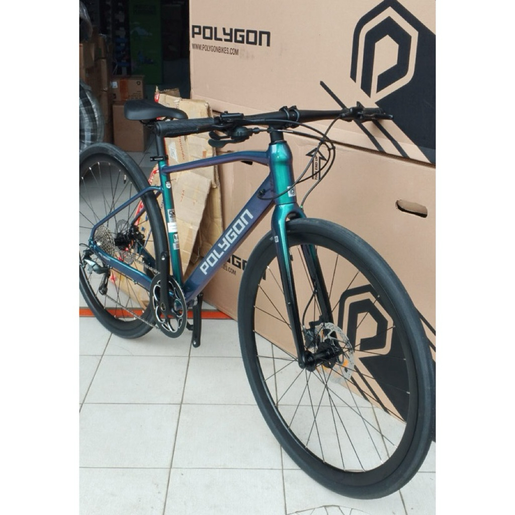 Jual SEPEDA HYBRID POLYGON PATH 4 CHAMELEON/PURPLE 1 x 10 Speed 700C ...