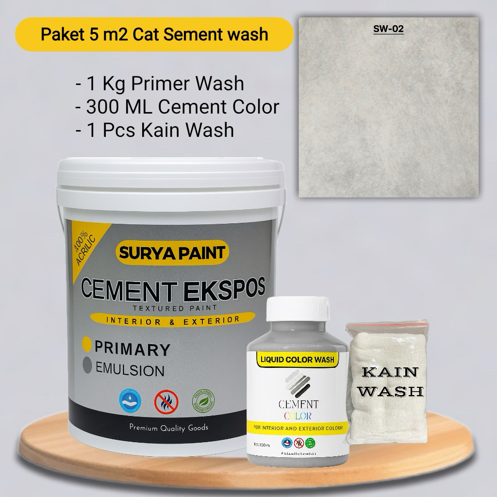 Jual Paket 5 M2 Cat Dinding Motif Cement Wash Atau Cement Ekspos-Cat ...