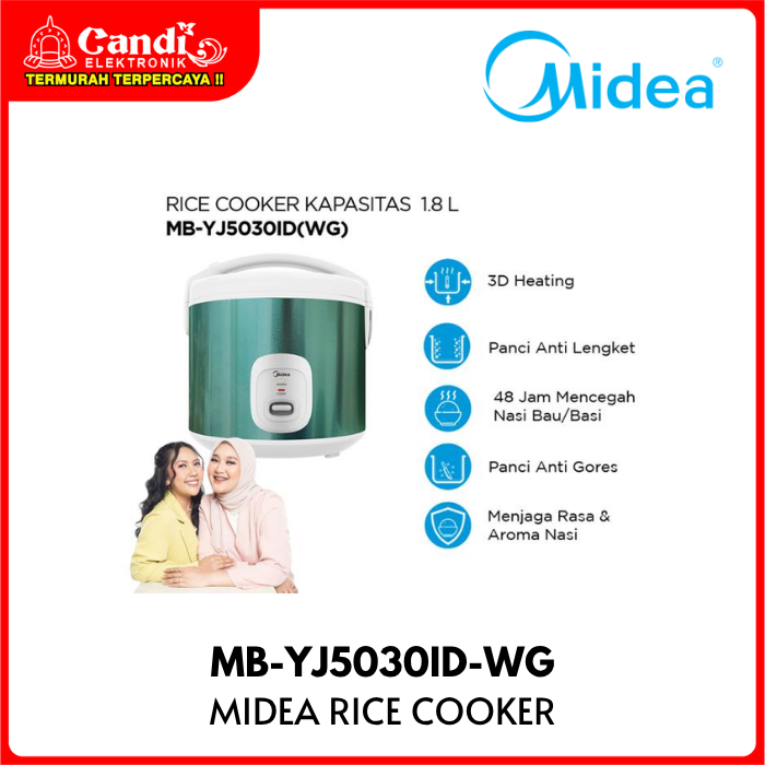 Jual MIDEA Rice Cooker Penanak Nasi 1,8 Liter Inner Pot Anti Lengket MB ...