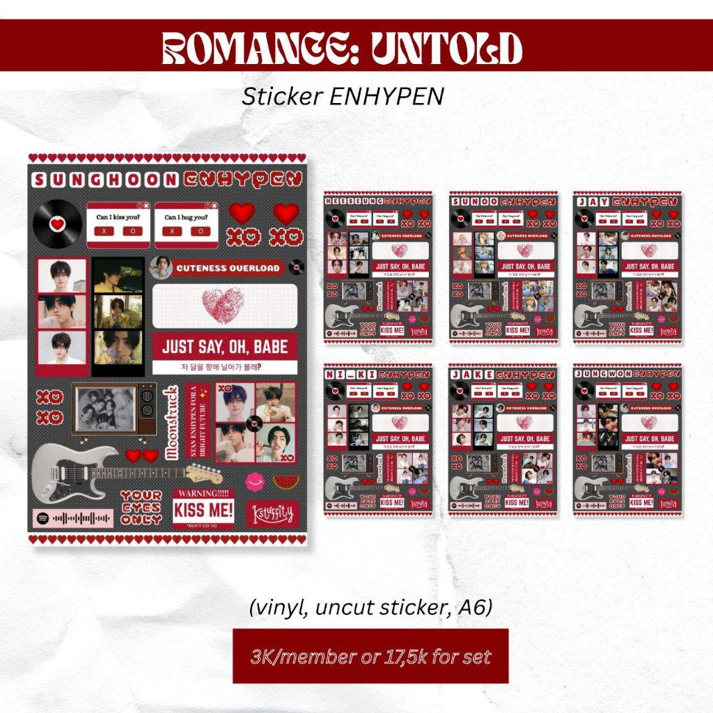 Jual STICKER ROMANCE : UNTOLD ENHYPEN | SUNGHOON HEESEUNG JAY JUNGWON ...