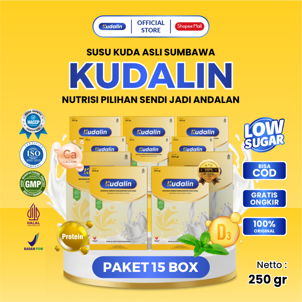 Jual Kudalin Susu Kuda Rasa Original dan Rendah Gula Berat 250 Gram ...