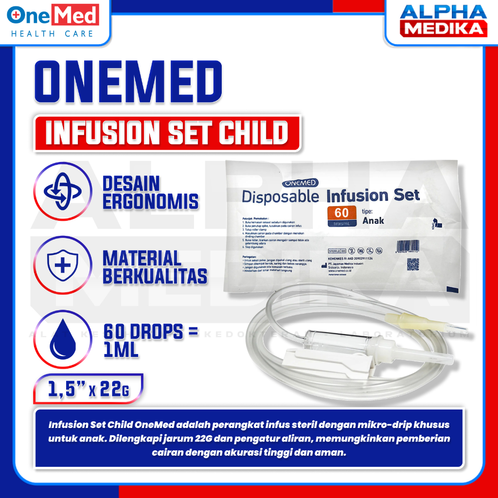 Jual ONEMED - Infus Set Anak / Infusion Set Anak Onemed / Selang Infus ...