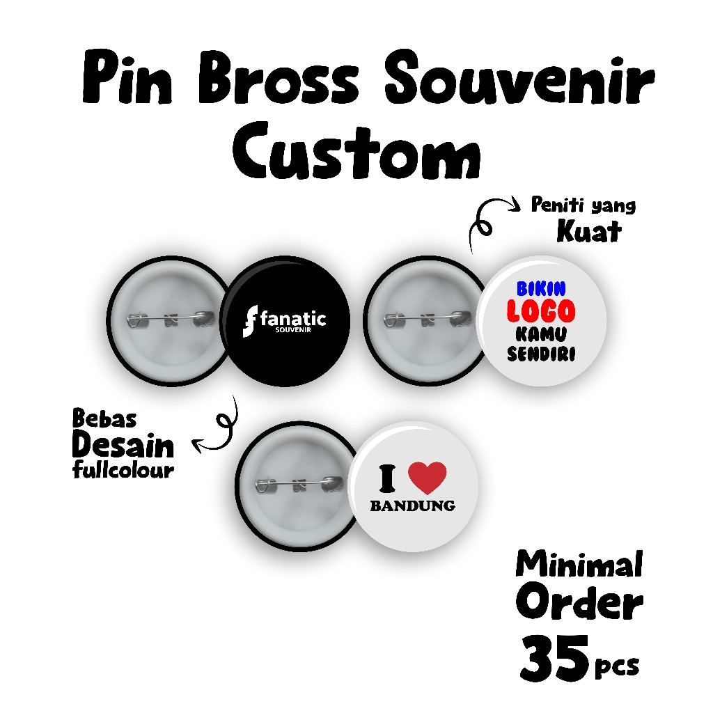 Jual Pin Bross Peniti Custom Desain bebas | Bross Seminar | PARTAI ...
