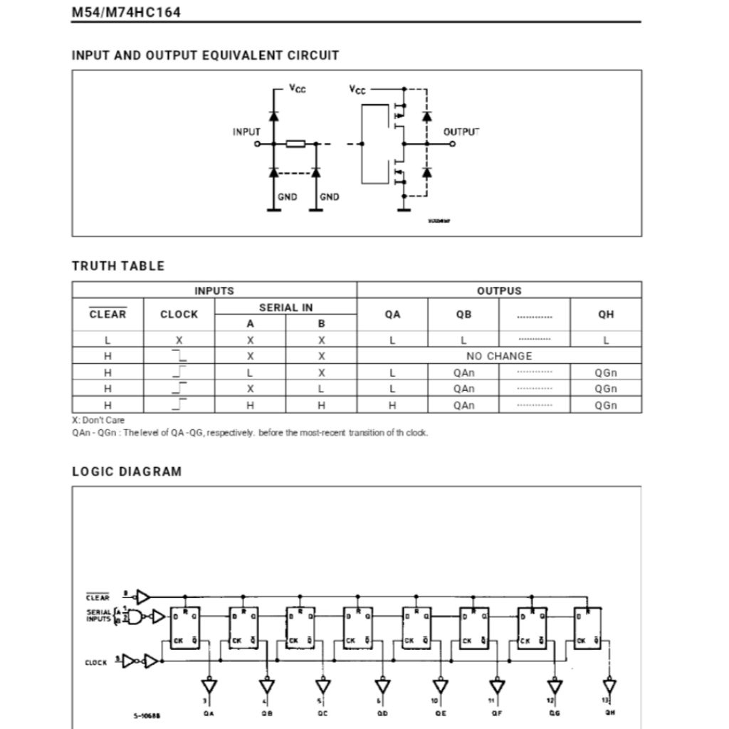 Jual IC TTL Digital 74HC164 74164 14Pin DIP 8 Bit SIPO Shift Register ...