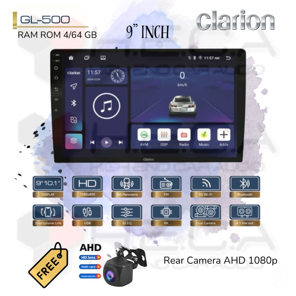 Jual Clarion GL-500 Android RAM 4/64 GB 9” dan 10” Head Unit Tape TV ...